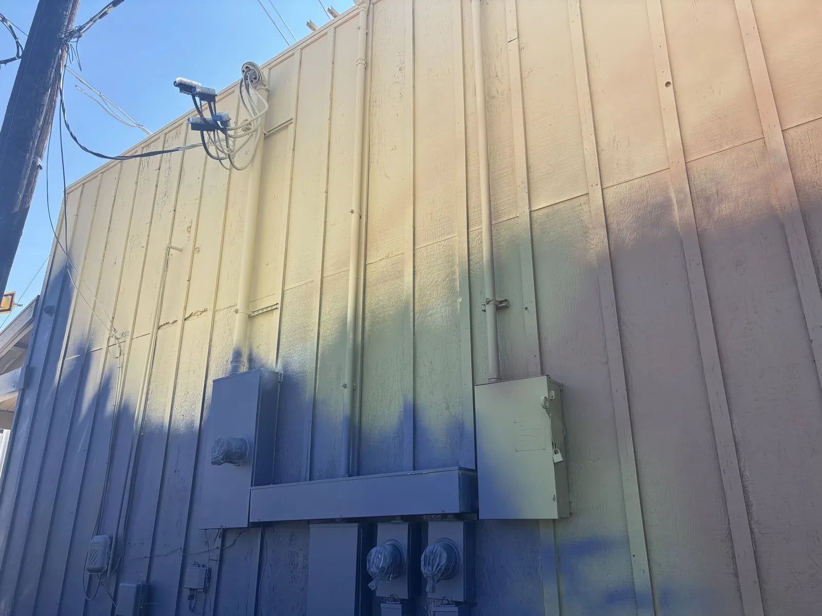 The Parkers Mercantile wall before painting